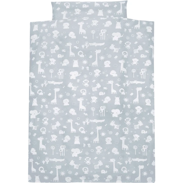 Alvi Bettwäsche 100 X 135 Cm, Zootiere Puderblau 1 Alvi Bettwäsche 100 X 135 Cm, Zootiere Puderblau