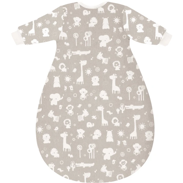 Alvi® Kugelschlafsack Mäxchen Thermo Mit Arm Zootiere Taupe 2 Alvi® Kugelschlafsack Mäxchen Thermo Mit Arm Zootiere Taupe – Bild 2