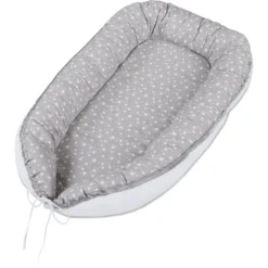 Babybay® Kuschelnest Perlgrau Sterne Weiß