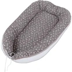 Babybay® Kuschelnest Taupe Sterne Weiß