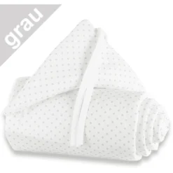 Babybay Nestchen Piqué Maxi Punkte Perlgrau 168 X 24 Cm