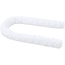 Babybay® Nestchenschlange Piqué Weiß Sterne Perlgrau