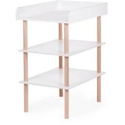 CHILDHOME Wickeltisch Weiß Natur