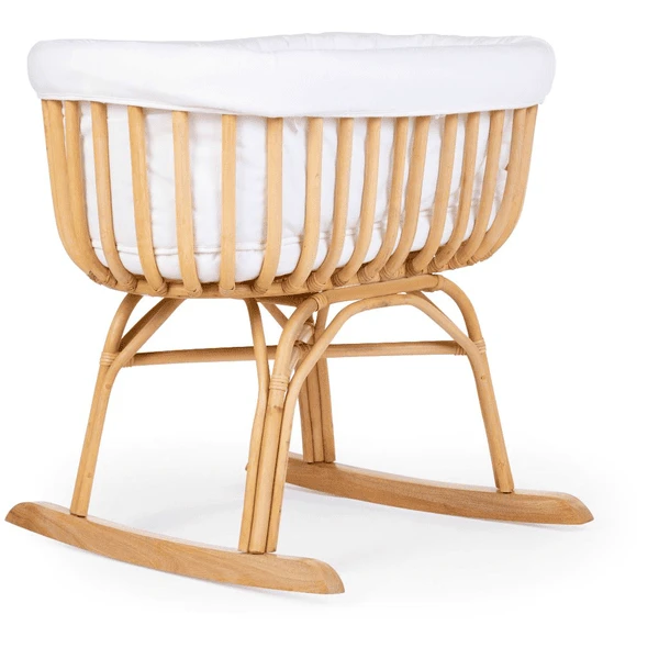 CHILDHOME Wiege Rattan Mit Jerseybezug, Matratze Und Nestchen 1 CHILDHOME Wiege Rattan Mit Jerseybezug, Matratze Und Nestchen
