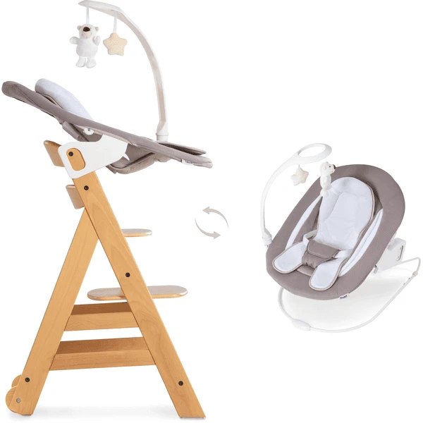 Hauck Hochstuhl Beta Plus Natur Inklusive Bouncer Deluxe Sand 1 Hauck Hochstuhl Beta Plus Natur Inklusive Bouncer Deluxe Sand