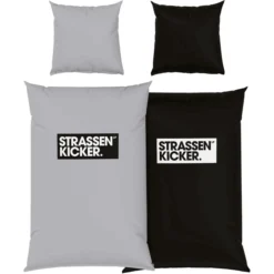 HERDING Bettwäsche Strassenkicker Grau-schwarz 155 X 220 Cm