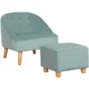HOMCOM Kindersofa-Set Mit Fußhocker Grün