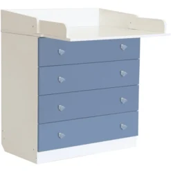 Polini Kids Baby Wickelkommode Simple 1580 Weiß-blau