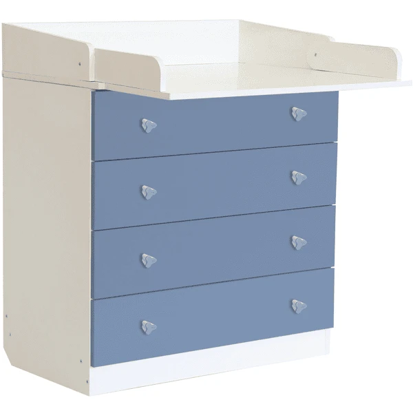 Polini Kids Baby Wickelkommode Simple 1580 Weiß-blau 1 Polini Kids Baby Wickelkommode Simple 1580 Weiß-blau