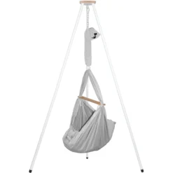 SCHMUSEWOLKE Baby Federwiege Bio Grey Mit Tipi Weiß