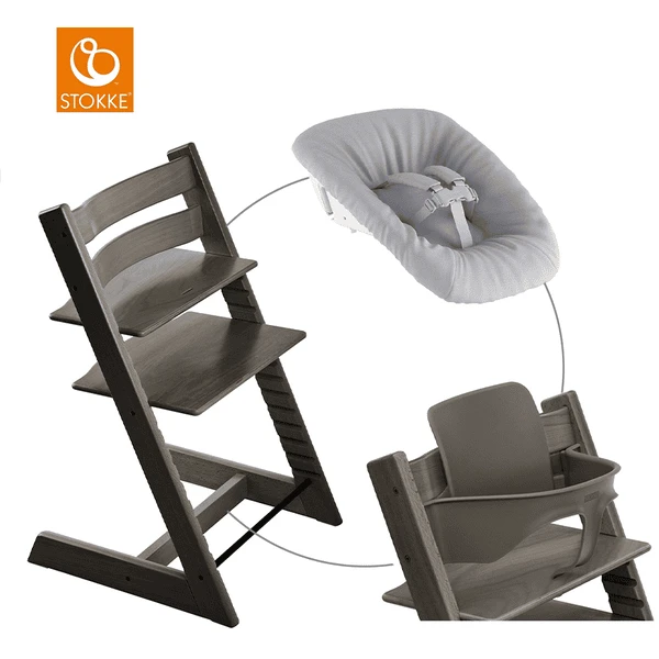 STOKKE® Mega Tripp Trapp® Set Hochstuhl Buche Hazy Grey Inkl. Newborn Set™ Grey Und Baby Set Hazy Grey 1 STOKKE® Mega Tripp Trapp® Set Hochstuhl Buche Hazy Grey Inkl. Newborn Set™ Grey Und Baby Set Hazy Grey