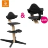 STOKKE® Nomi® Hochstuhl Buche Natur / Schwarz + Gratis Baby Set Schwarz