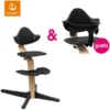 STOKKE® Nomi® Hochstuhl Eiche Natur / Schwarz + Gratis Baby Set Schwarz