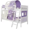 TiCAA Etagenbett Erni Buche Weiß Horse Lila