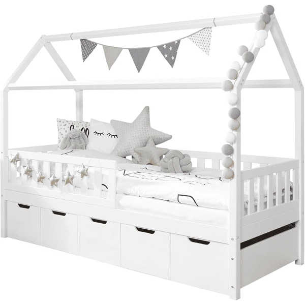 TiCAA Hausbett Traumhaus Mit 5 Schubladen 1 TiCAA Hausbett Traumhaus Mit 5 Schubladen