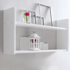 TiCAA Wandregal Weiß 2 Böden Breit