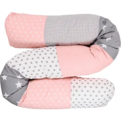 Ullenboom Baby-Bettschlange Rosa Grau 160 Cm