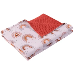 Ullenboom Babydecke Waffelpique Rost Regenbogen 70x100 Cm